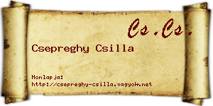 Csepreghy Csilla névjegykártya