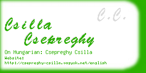 csilla csepreghy business card